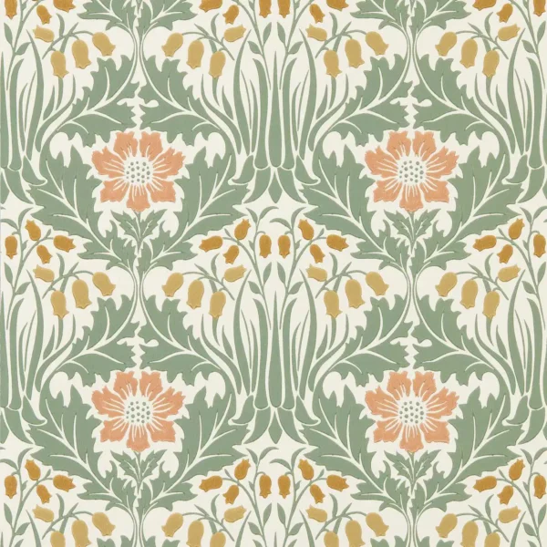 green botanical wallpaper from william morris & co