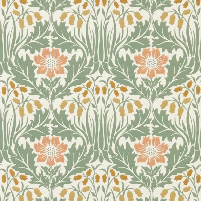 Woodbell & Anemone  Wallpaper - Rose / Sage swatch