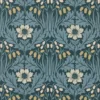 blue botanical wallpaper from william morris & co