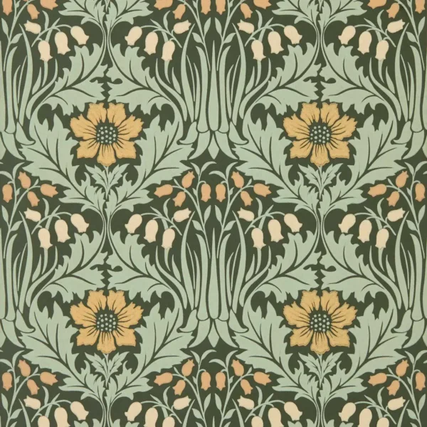 green botanical wallpaper from william morris & co