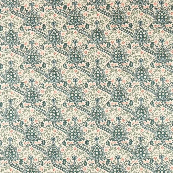 Persian Tulip Fabric - Teal swatch