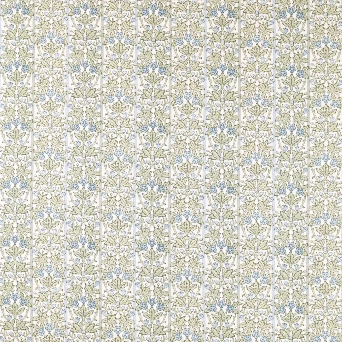 Oak & Blossom Fabric - Thyme / Woad swatch
