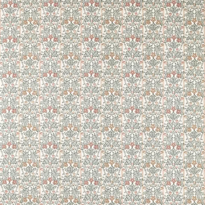 Oak & Blossom Fabric - Umber / Mineral Blue swatch