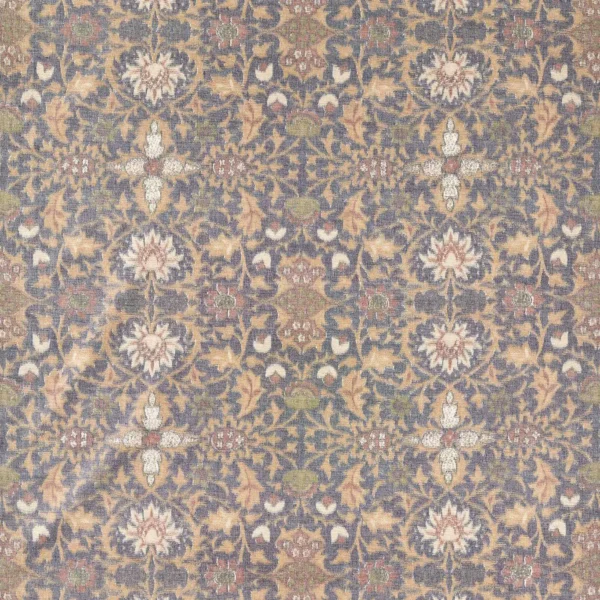 Wilton Warp Print Fabric - Indigo by blue botanical woven fabric from William Morris & Co