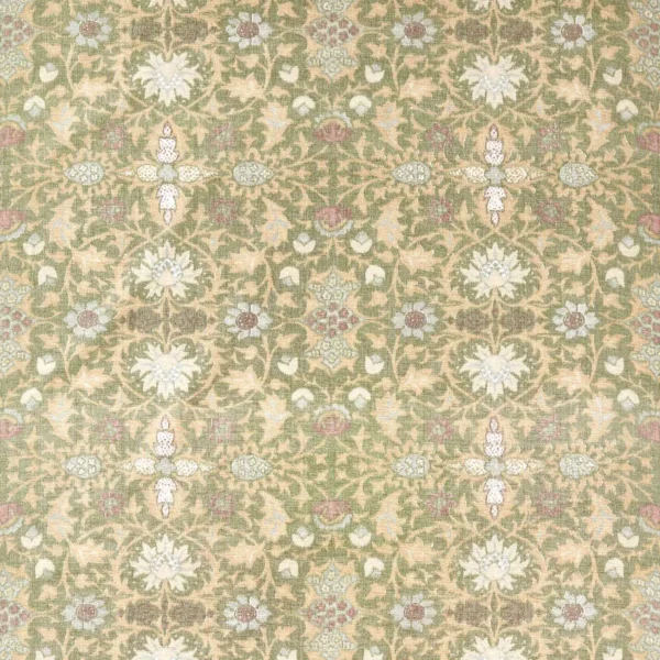 Wilton Warp Print Fabric - Forest by yellow botanical woven fabric from William Morris & Co