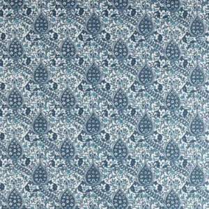 blue botanical embroideried fabric from William Morris & Co