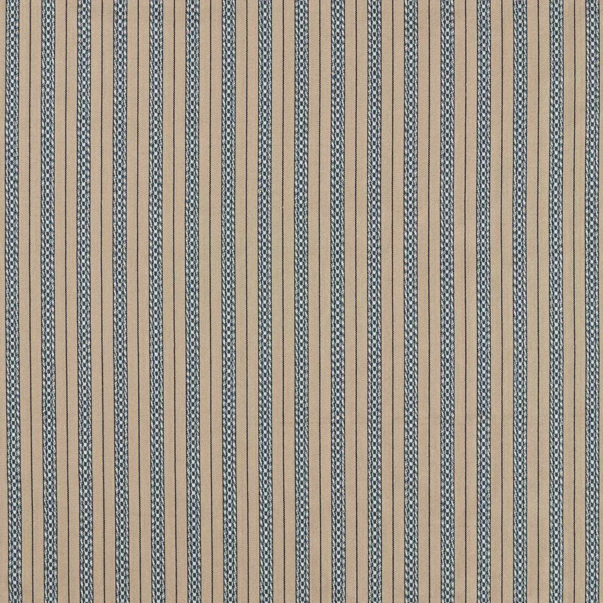 Elm Stripe Fabric - Indigo / Flax by blue striped woven fabric from William Morris & Co