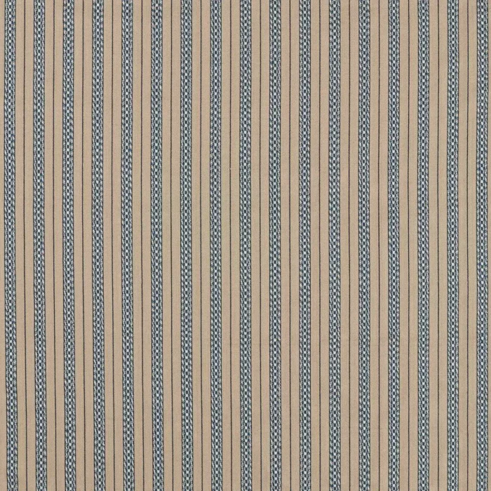 Elm Stripe Fabric - Indigo / Flax swatch