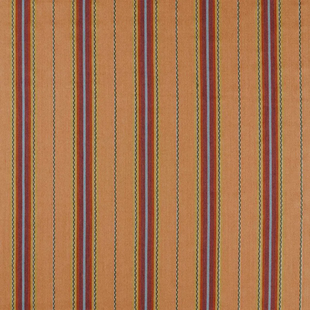 Lechlade Stripe Fabric - Mulberry / Apricot by orange striped woven fabric from William Morris & Co