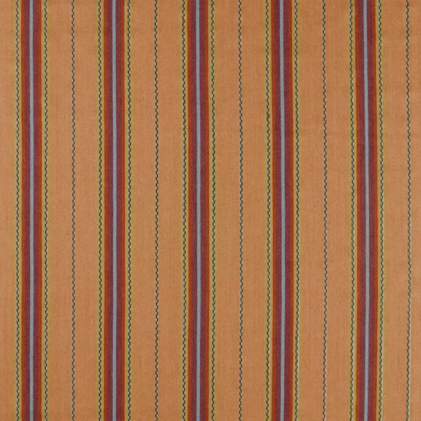 Lechlade Stripe Fabric - Mulberry / Apricot by orange striped woven fabric from William Morris & Co