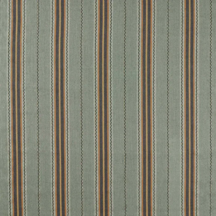 Lechlade Stripe Fabric - Bayleaf / Ochre swatch