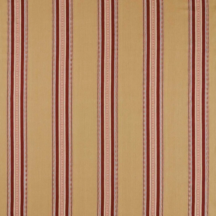 Pimlico Stripe Fabric - Ochre / Crimson swatch