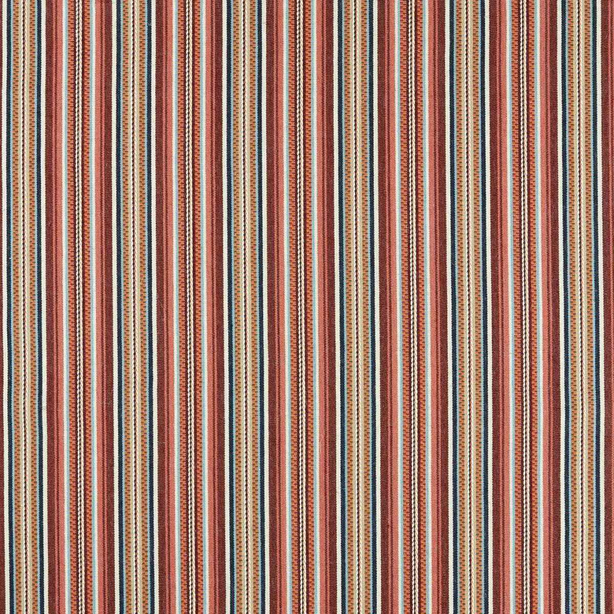 Woodford Stripe Fabric - Mulberry by multicolour striped woven fabric from William Morris & Co