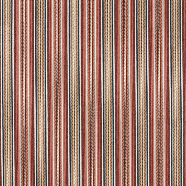 Woodford Stripe Fabric - Mulberry by multicolour striped woven fabric from William Morris & Co