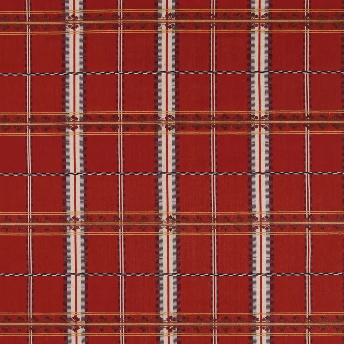 Hanover Check Fabric - Madder swatch