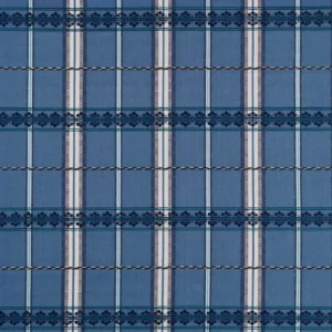 blue striped woven fabric from William Morris & Co