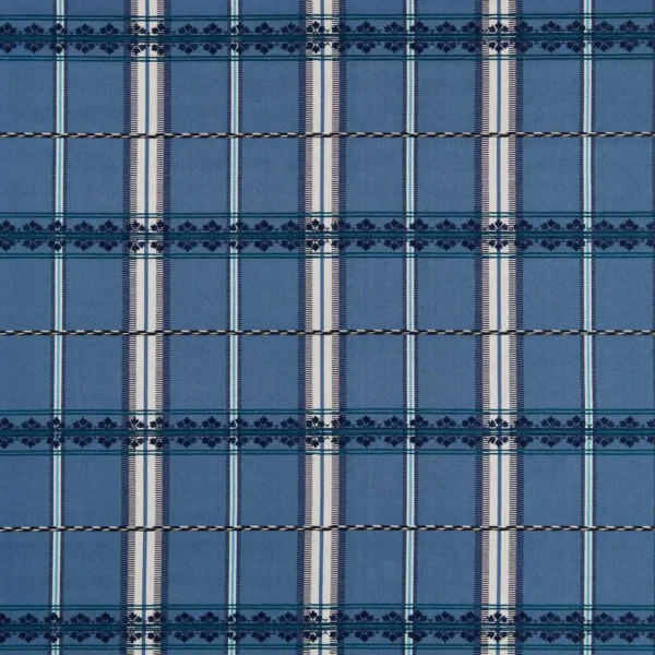 blue striped woven fabric from William Morris & Co