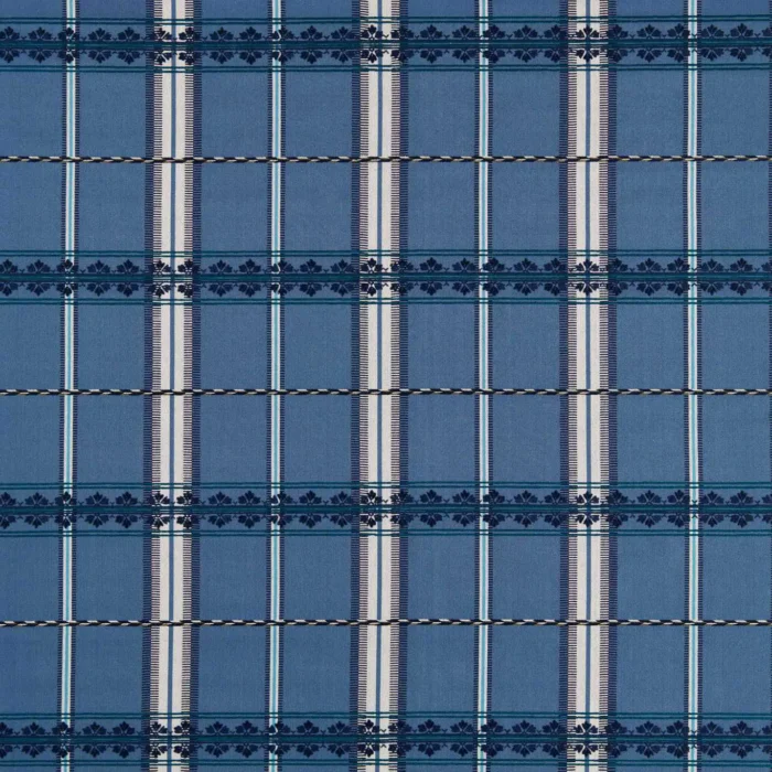 Hanover Check Fabric - Indigo swatch
