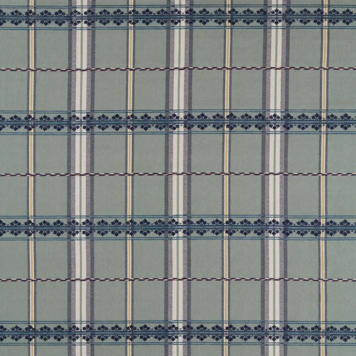 Hanover Check Fabric - Teal / Indigo swatch
