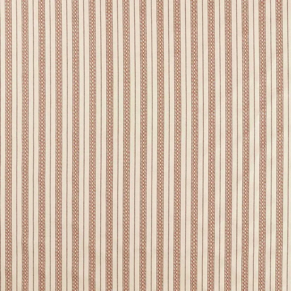 Elm Stripe Fabric - Apricot / Linen by neutral striped woven fabric from William Morris & Co