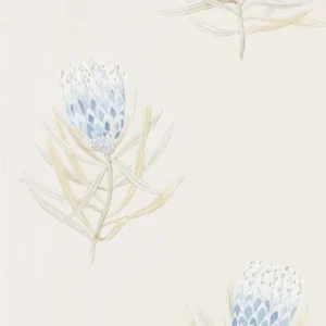blue botanical wallpaper from sanderson