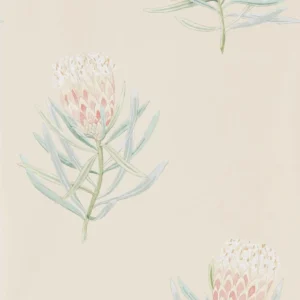 red botanical wallpaper from sanderson