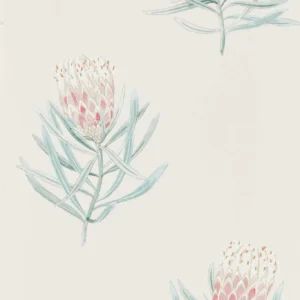 red botanical wallpaper from sanderson