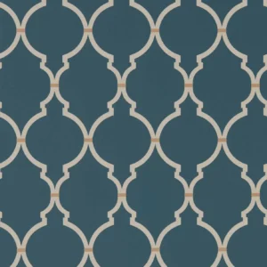blue geometric wallpaper from sanderson