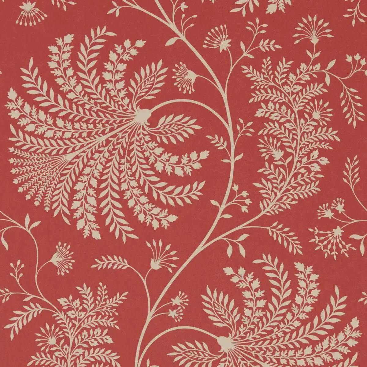 Mapperton Wallpaper - Russet / Cream by red botanical wallpaper from sanderson