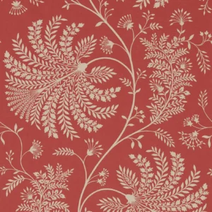 red botanical wallpaper from sanderson