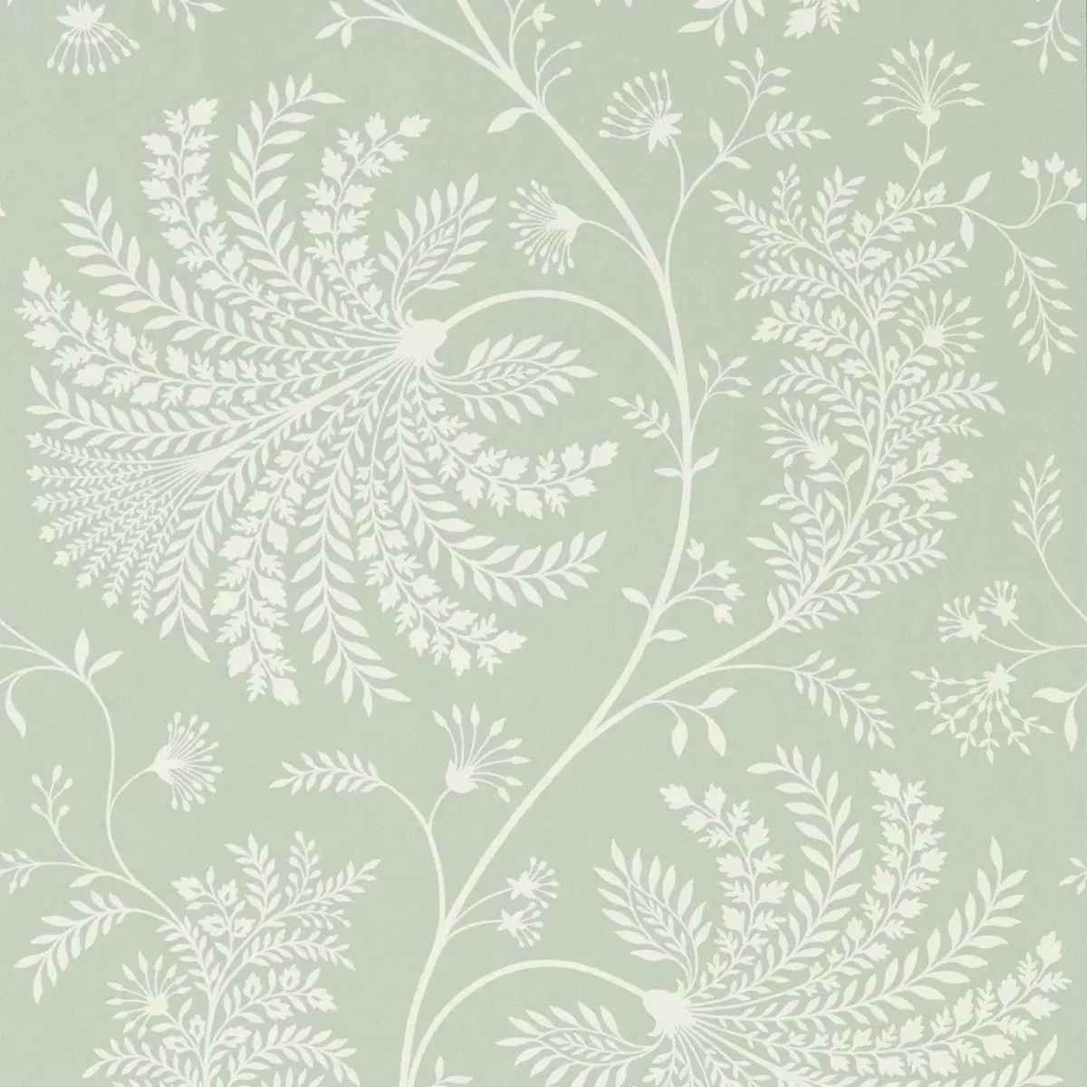 Mapperton Wallpaper - Sage / Cream by blue botanical wallpaper from sanderson