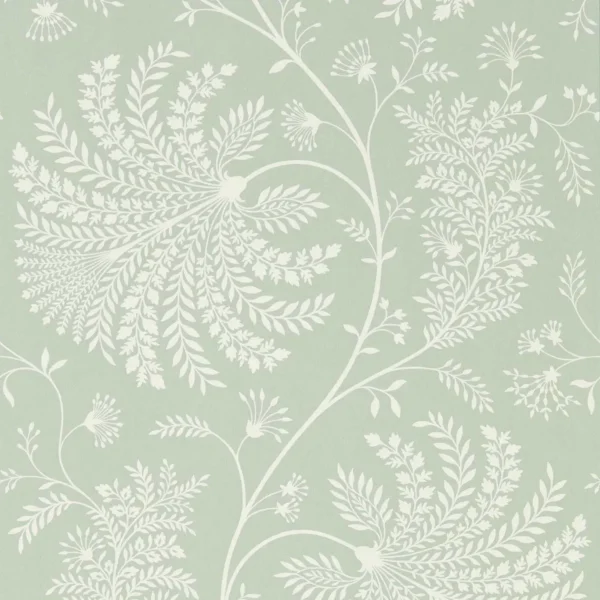 Mapperton Wallpaper - Sage / Cream by blue botanical wallpaper from sanderson