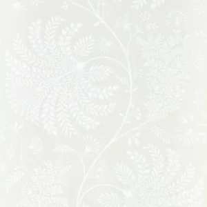 white botanical wallpaper from sanderson