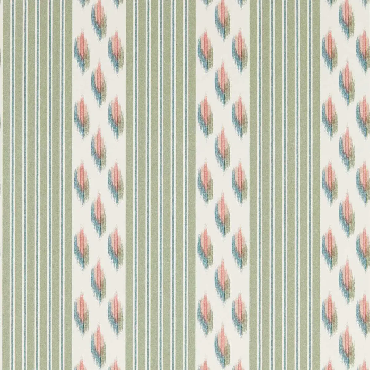 Musafir Wallpaper - Cardamom / Namak by green striped wallpaper from sanderson