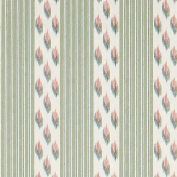 Musafir Wallpaper - Cardamom / Namak by green striped wallpaper from sanderson