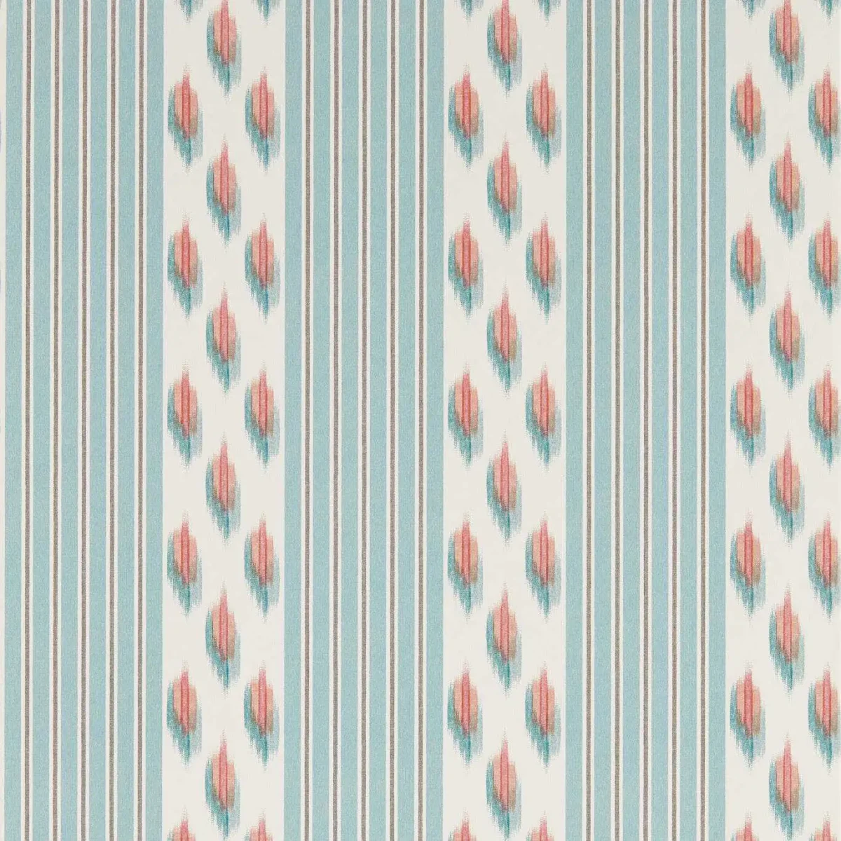Musafir Wallpaper - Mineral / Coral by blue striped wallpaper from sanderson