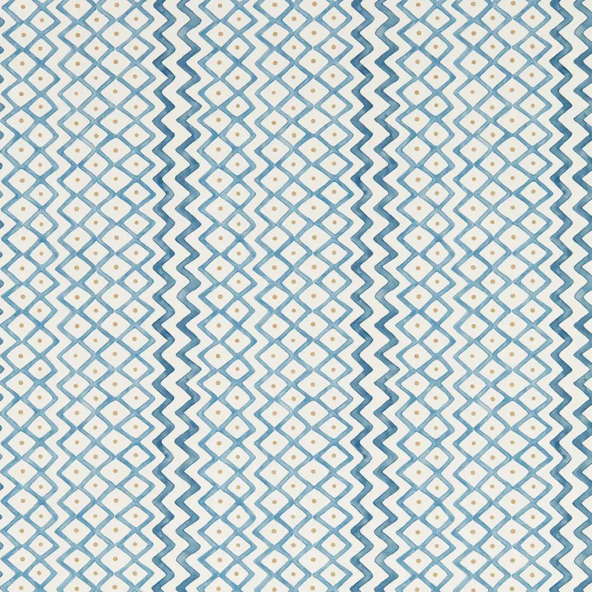 Khes Wallpaper - Indigo / Woad by blue geometric wallpaper from sanderson