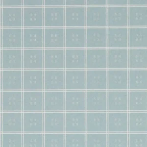 blue checked wallpaper from sanderson