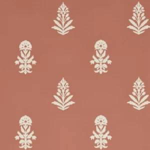 red botanical wallpaper from sanderson