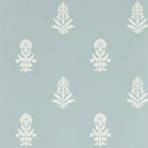 blue botanical wallpaper from sanderson