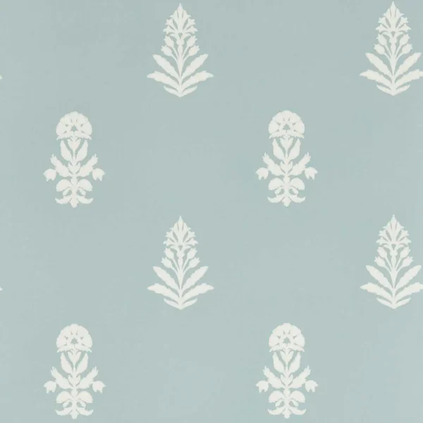 Dabu Wallpaper - Porcelain by blue botanical wallpaper from sanderson