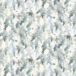blue botanical wallpaper from sanderson