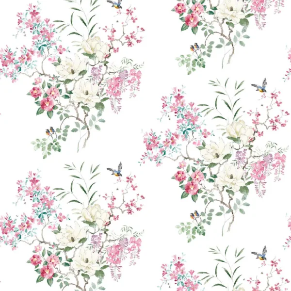 Magnolia Blossom Wallpaper - Blossom / Leaf by pink botanical wallpaper from sanderson