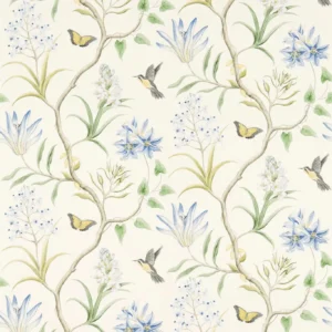 blue botanical wallpaper from sanderson