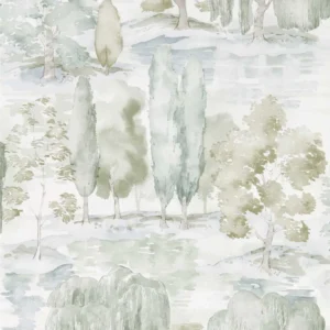 green botanical wallpaper from sanderson