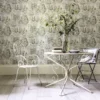 green botanical wallpaper and with