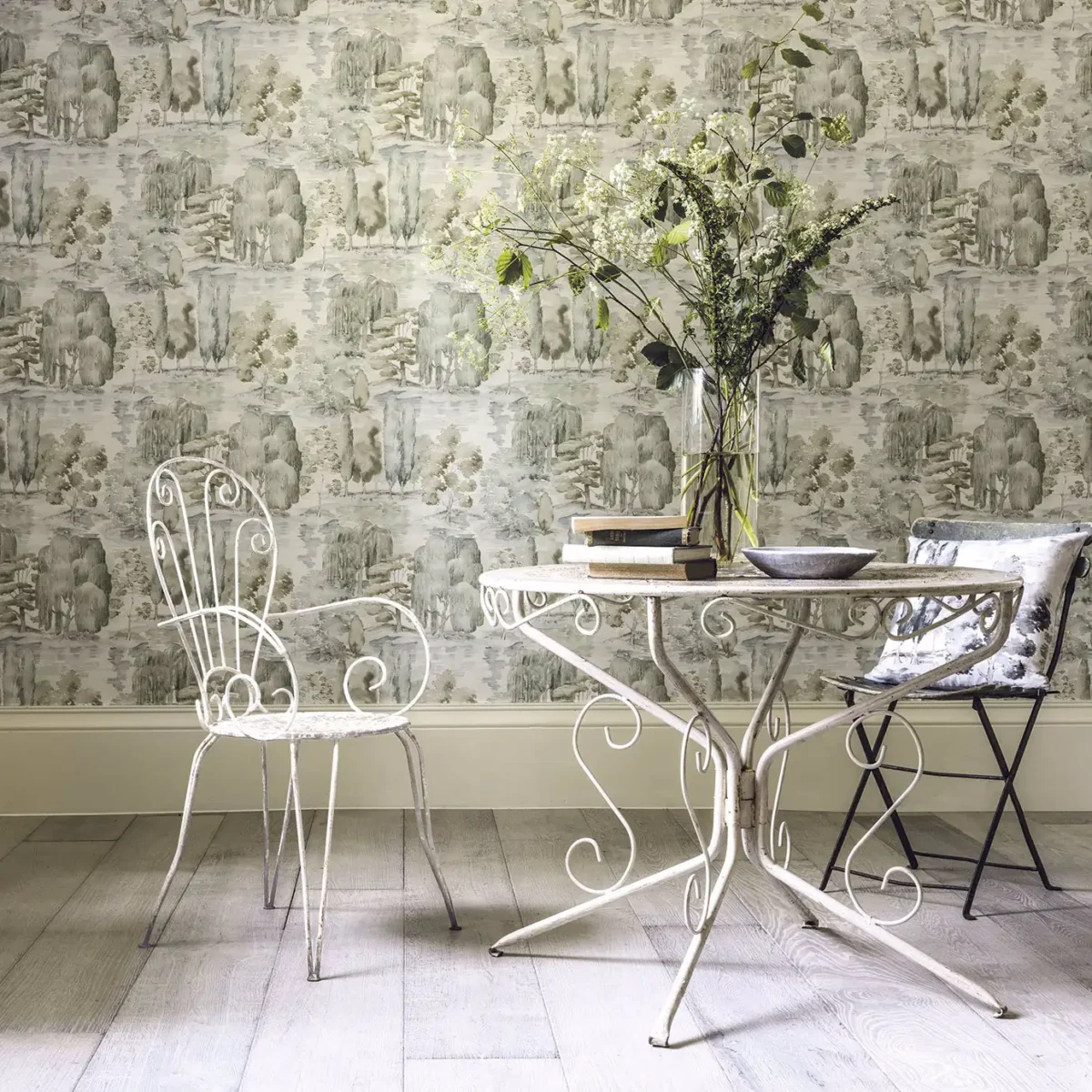 green botanical wallpaper and  with