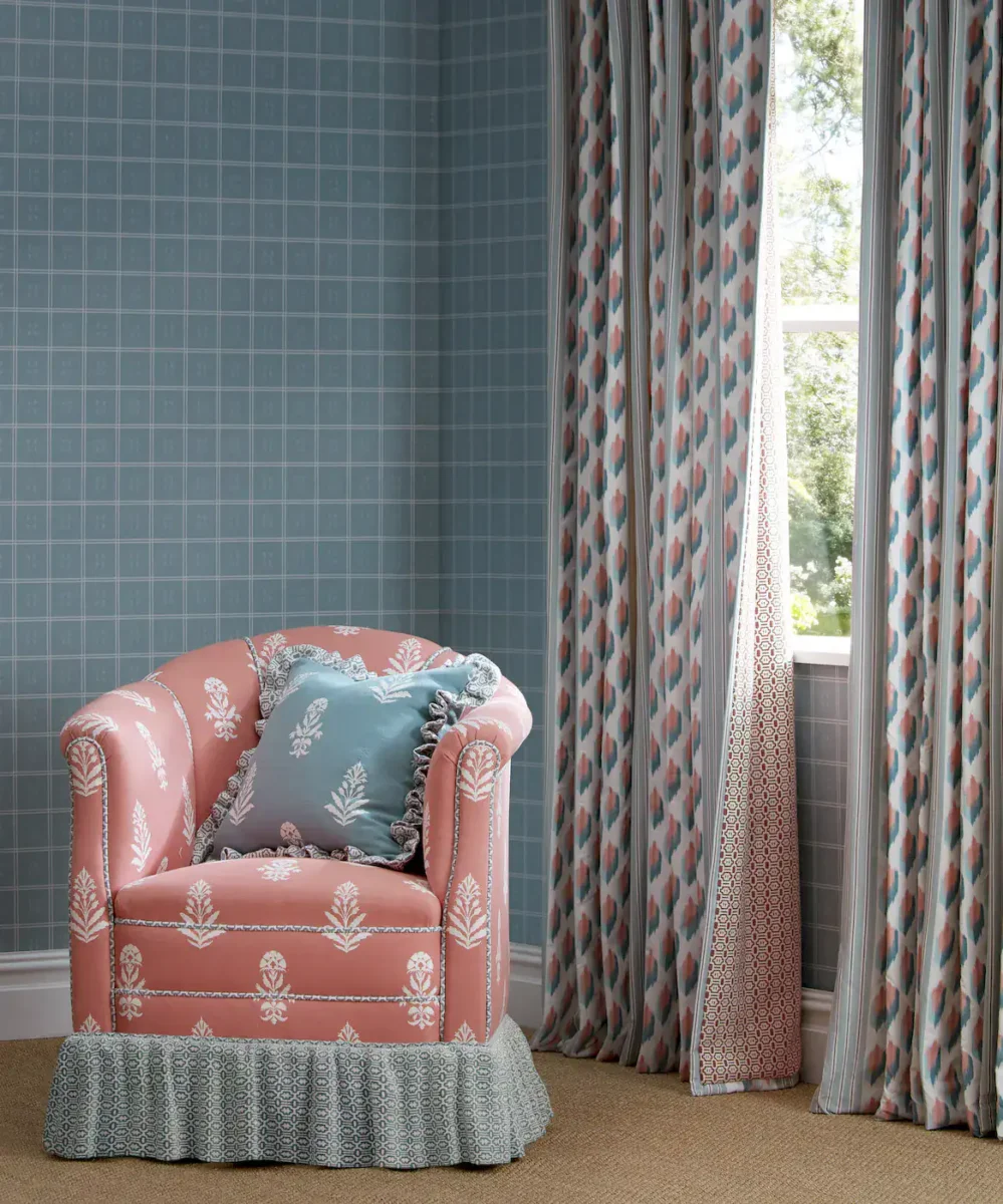red checked wallpaper and  with
