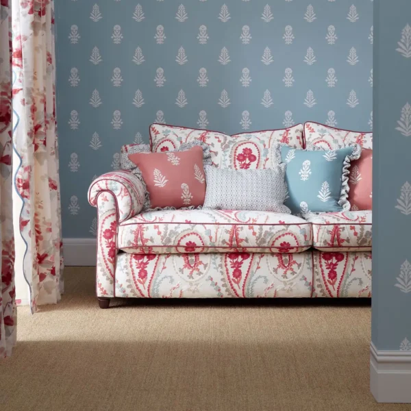 Dabu Wallpaper - Namak by neutral botanical wallpaper and with