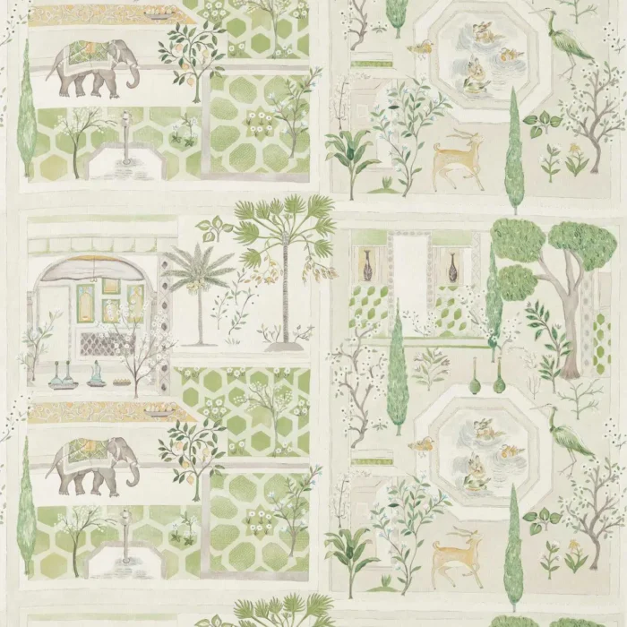 Sultan's Garden Fabric - Garden Green swatch